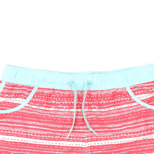 Animal Girls Red Geometric Polyester Sweat Shorts Size 11-12 Years Regular