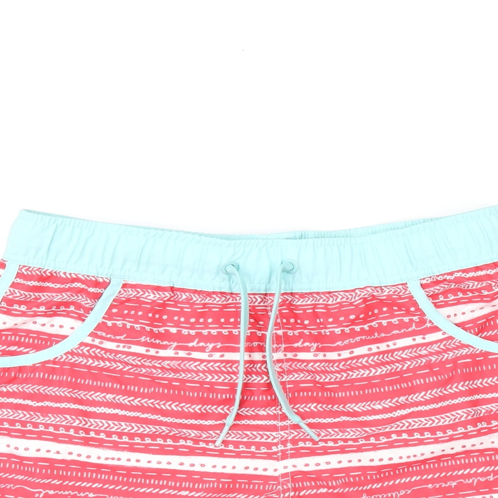 Animal Girls Red Geometric Polyester Sweat Shorts Size 11-12 Years Regular