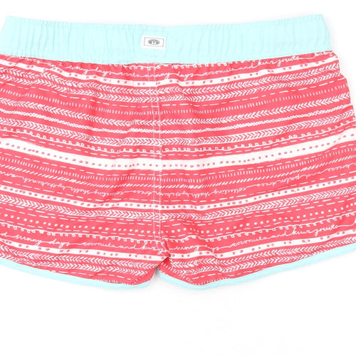 Animal Girls Red Geometric Polyester Sweat Shorts Size 11-12 Years Regular