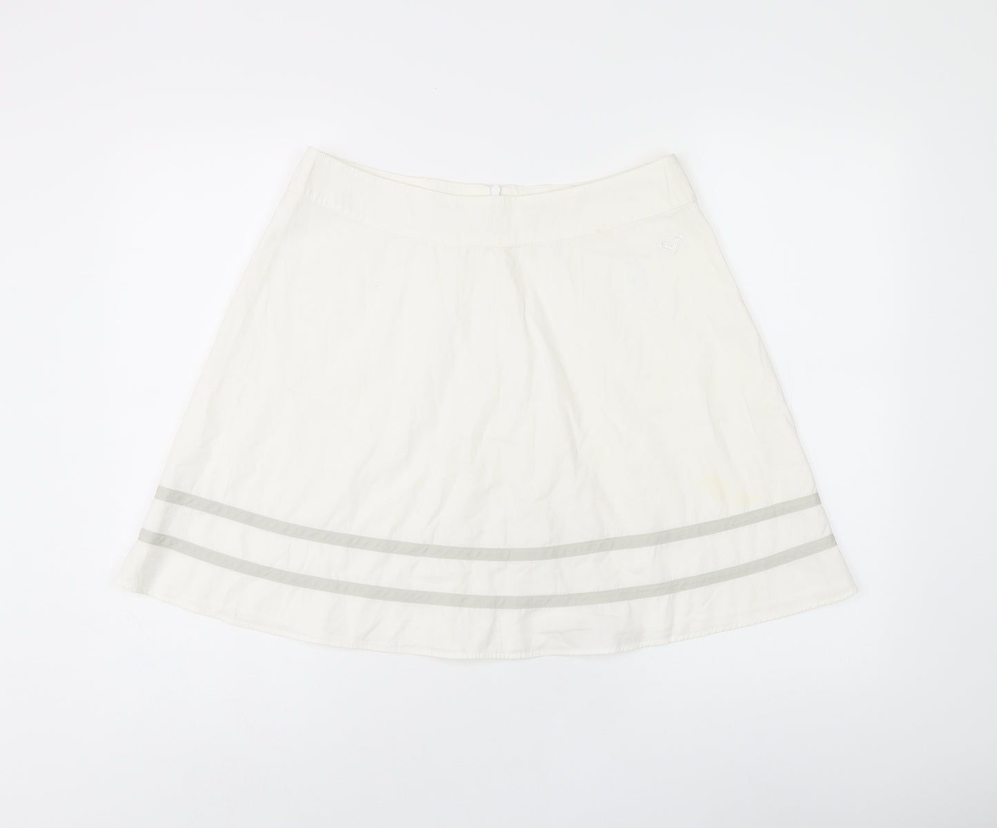 ROXY Womens White Polyester Skater Skirt Size M Zip