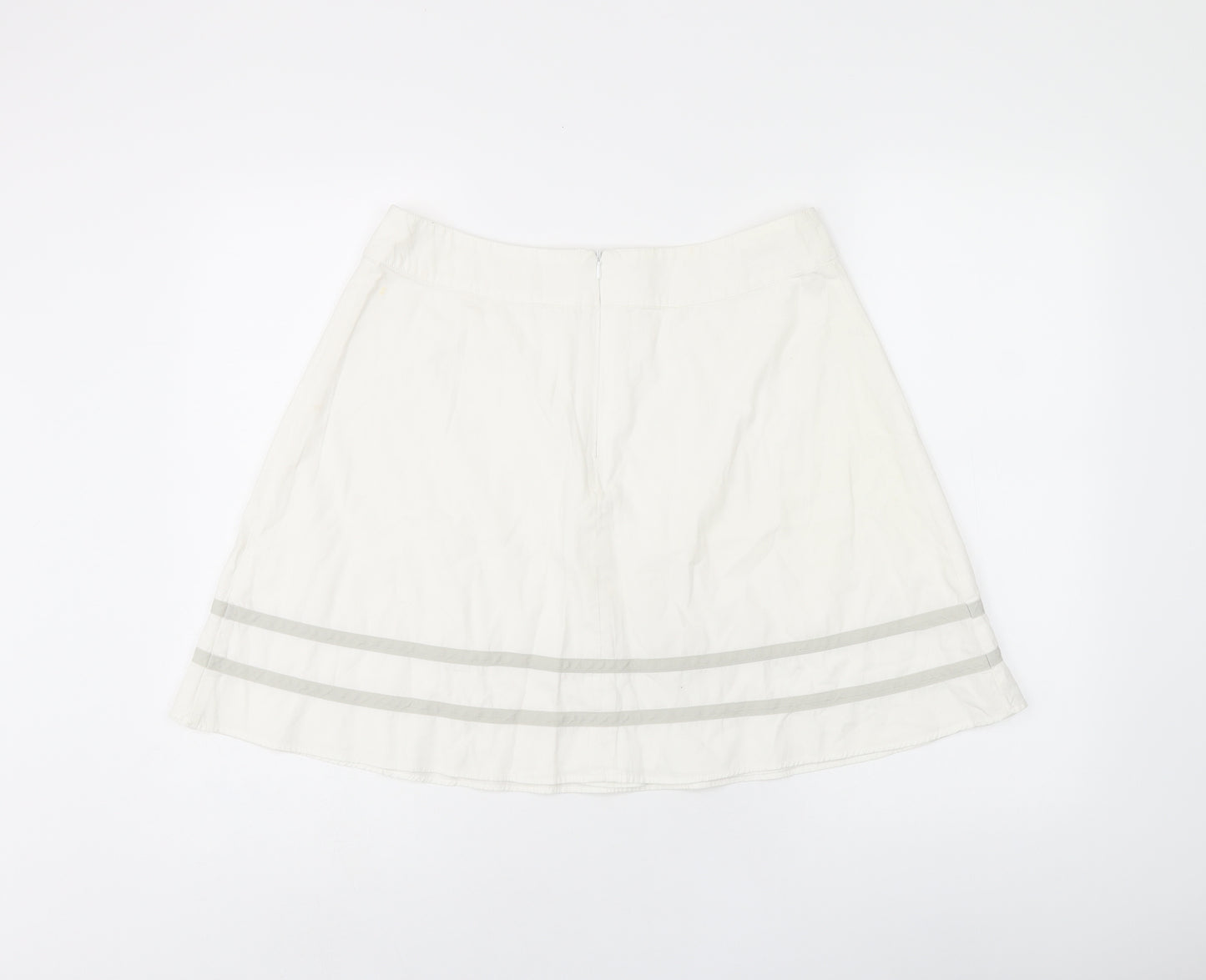 ROXY Womens White Polyester Skater Skirt Size M Zip