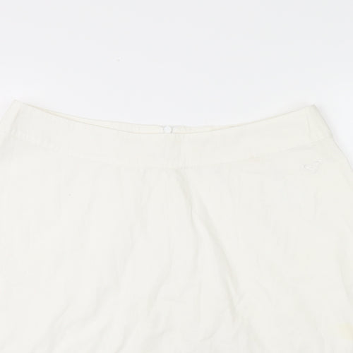 ROXY Womens White Polyester Skater Skirt Size M Zip