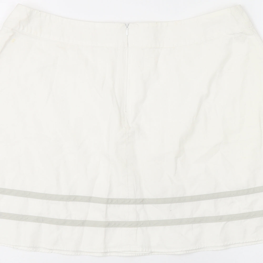 ROXY Womens White Polyester Skater Skirt Size M Zip