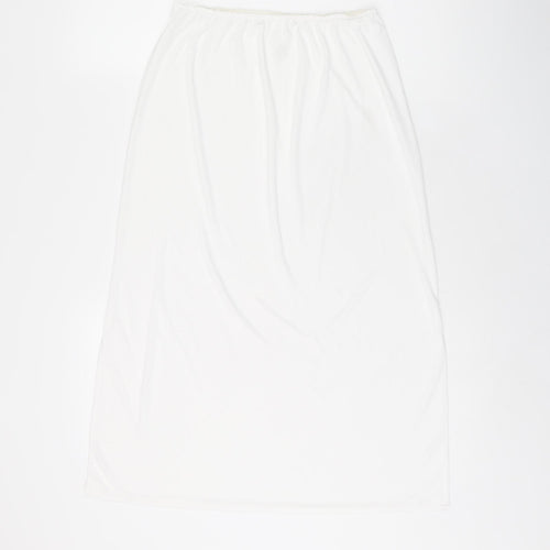 Marks and Spencer Womens White Polyester Straight & Pencil Skirt Size 14