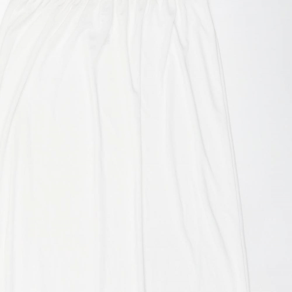 Marks and Spencer Womens White Polyester Straight & Pencil Skirt Size 14