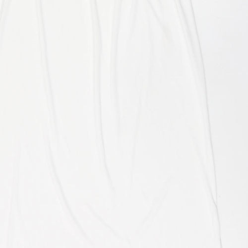 Marks and Spencer Womens White Polyester Straight & Pencil Skirt Size 14