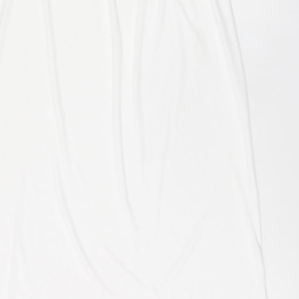 Marks and Spencer Womens White Polyester Straight & Pencil Skirt Size 14