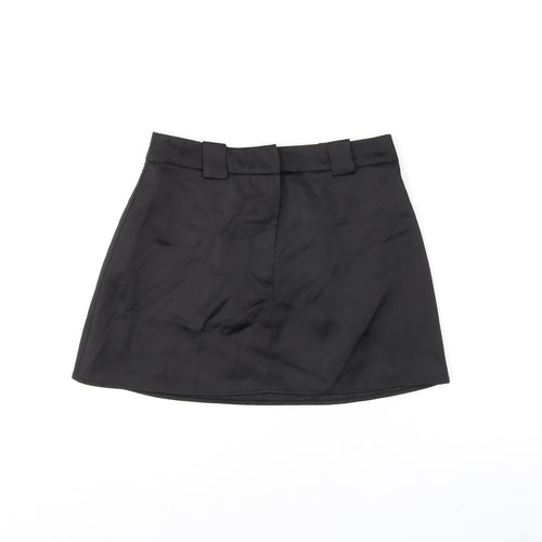 Topshop Womens Black Polyester Mini Skirt Size 6 Zip