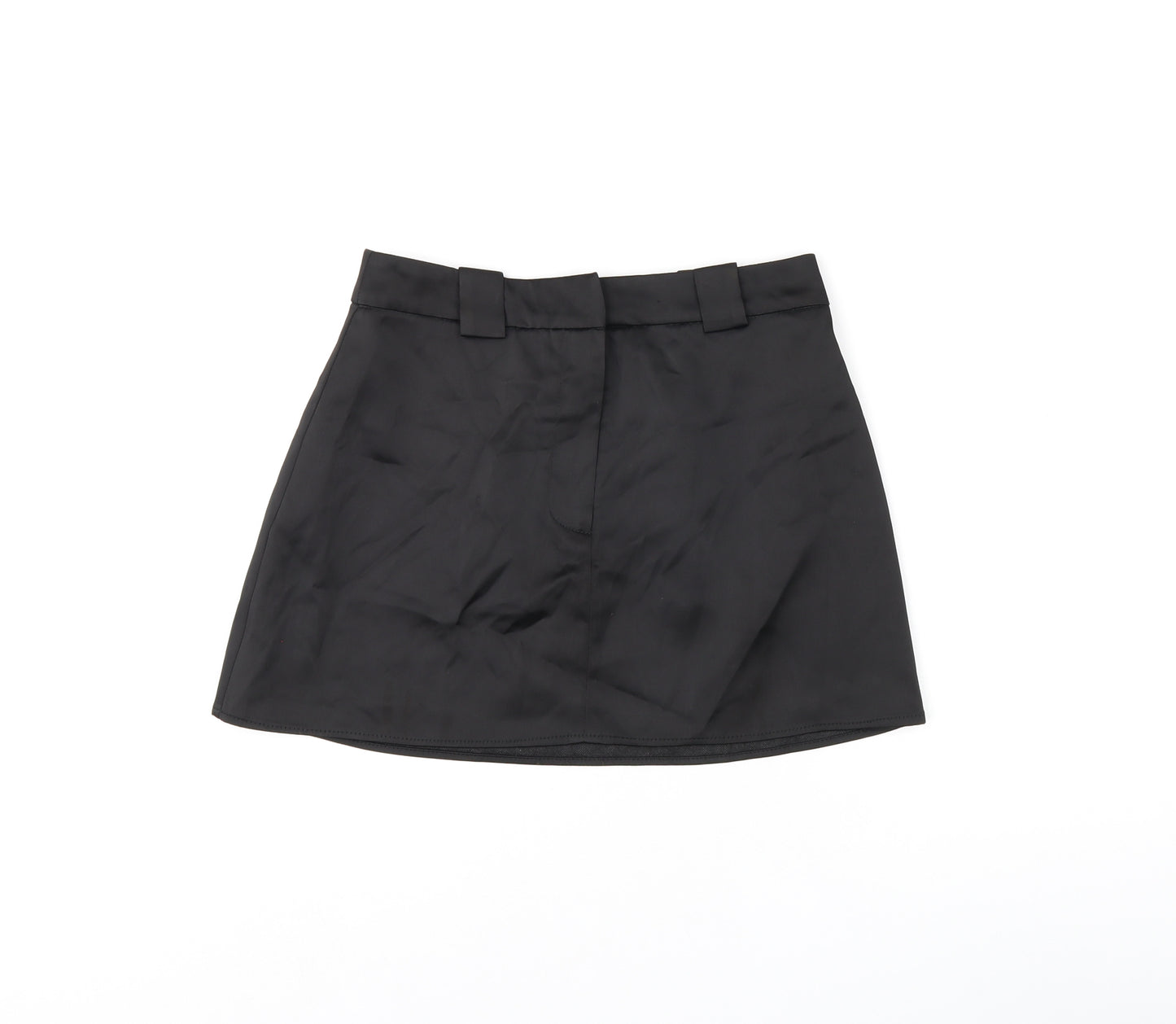 Topshop Womens Black Polyester Mini Skirt Size 6 Zip