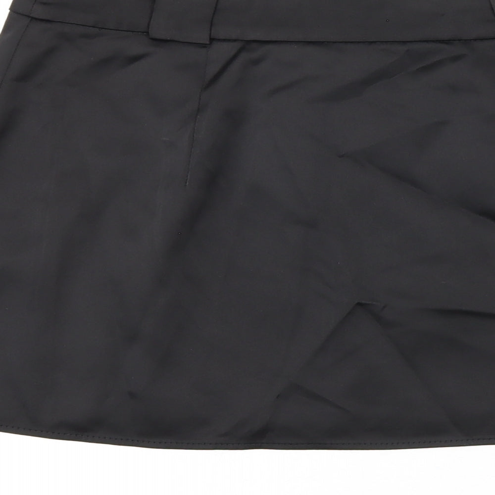 Topshop Womens Black Polyester Mini Skirt Size 6 Zip