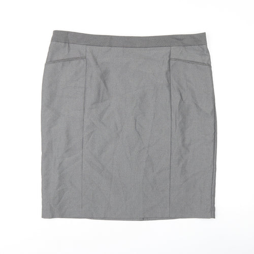 NEXT Womens Grey Polyester A-Line Skirt Size 20 Zip