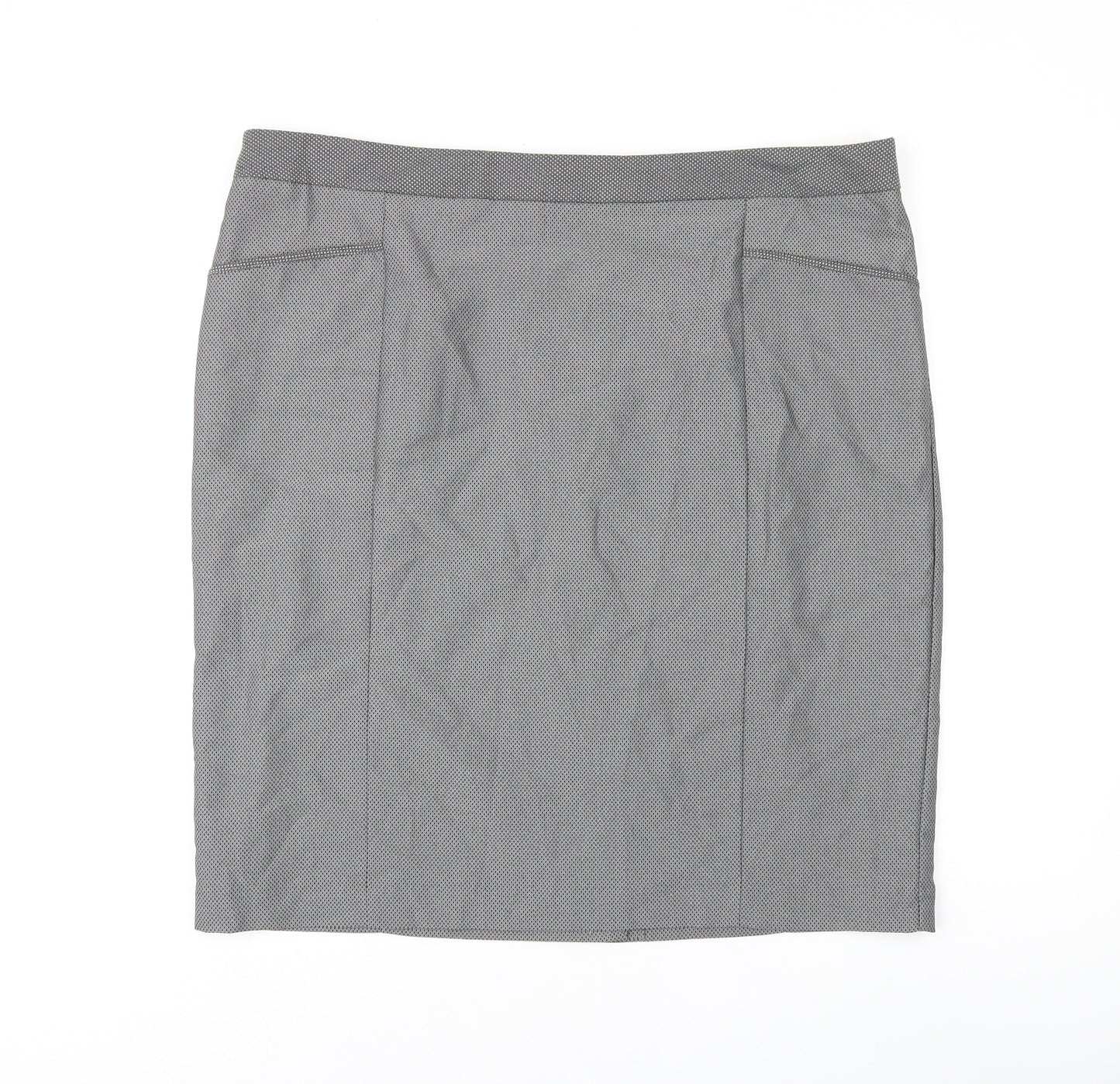 NEXT Womens Grey Polyester A-Line Skirt Size 20 Zip