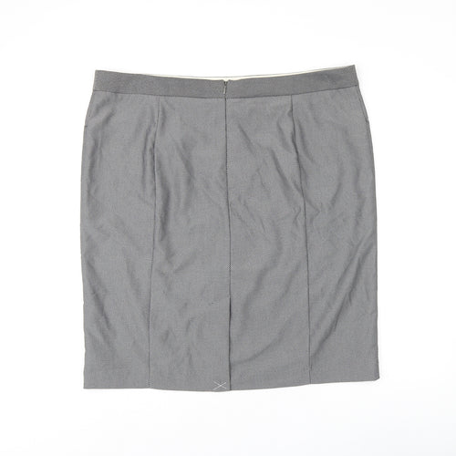 NEXT Womens Grey Polyester A-Line Skirt Size 20 Zip