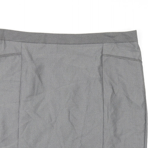 NEXT Womens Grey Polyester A-Line Skirt Size 20 Zip