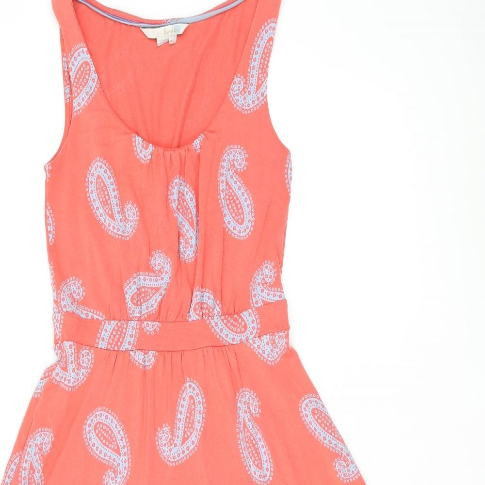 Boden Womens Orange Paisley Viscose A-Line Size 18 Scoop Neck Pullover