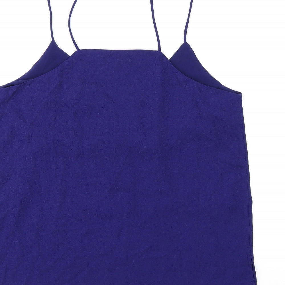 Zara Womens Blue Polyester Camisole Tank Size 14 V-Neck