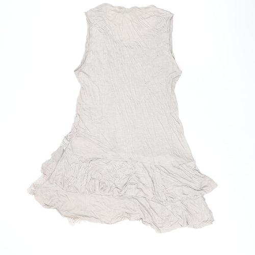 M&Co Womens Beige Viscose Jersey Tank Size M Scoop Neck