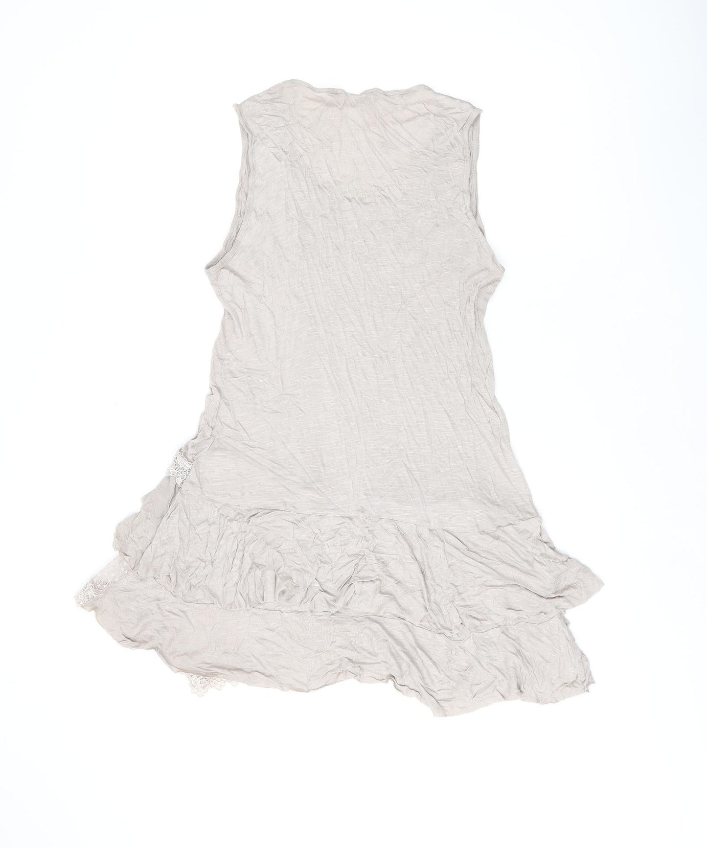 M&Co Womens Beige Viscose Jersey Tank Size M Scoop Neck