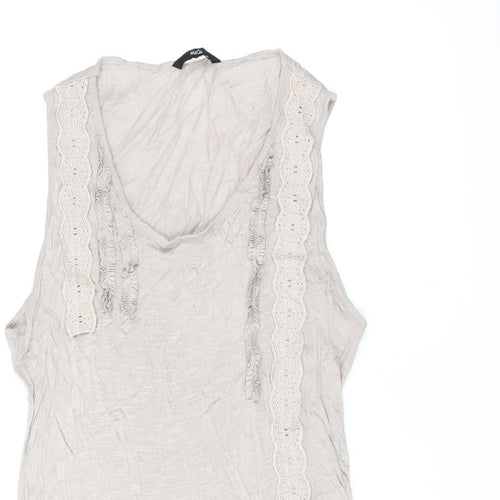 M&Co Womens Beige Viscose Jersey Tank Size M Scoop Neck