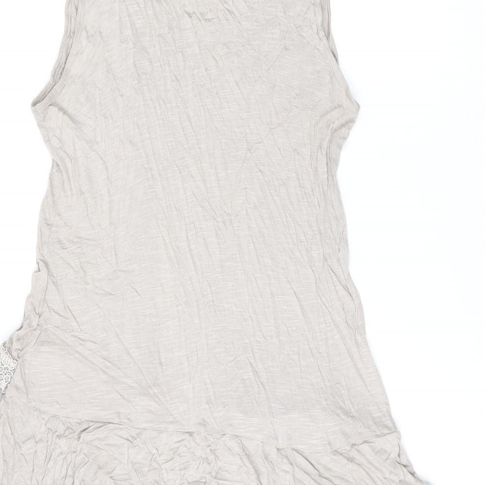 M&Co Womens Beige Viscose Jersey Tank Size M Scoop Neck