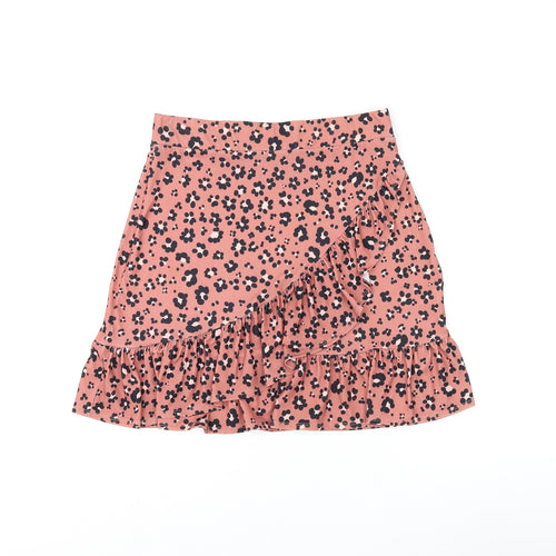 Oasis Womens Pink Floral Polyester Mini Skirt Size M