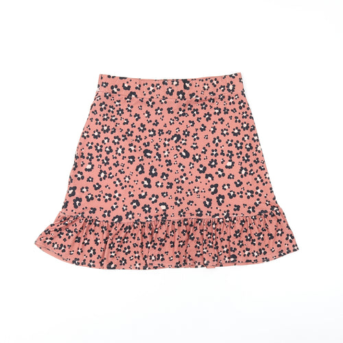 Oasis Womens Pink Floral Polyester Mini Skirt Size M