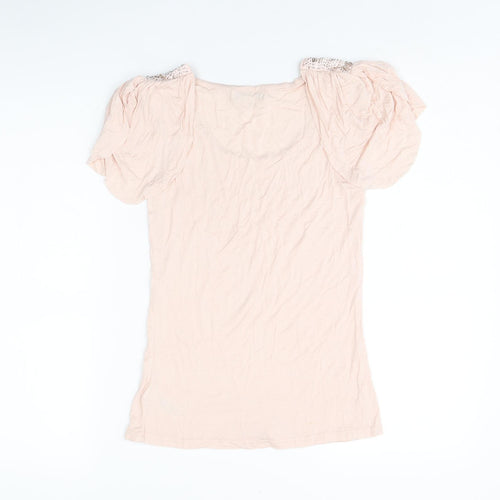 Twenty One Womens Pink Polyester Basic Tank Size S Scoop Neck
