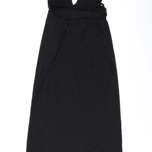 Zara Womens Black Viscose Maxi Size L V-Neck Pullover