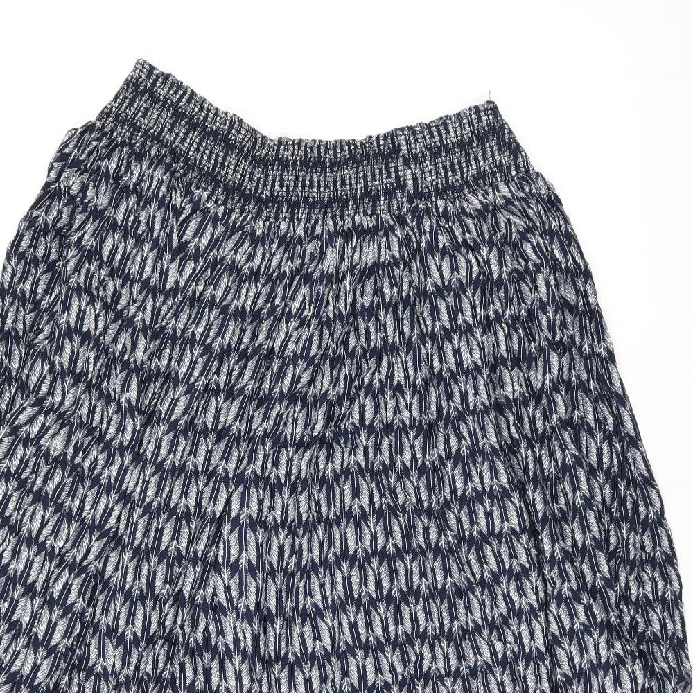 Apricot Womens Blue Geometric Viscose Swing Skirt Size 12