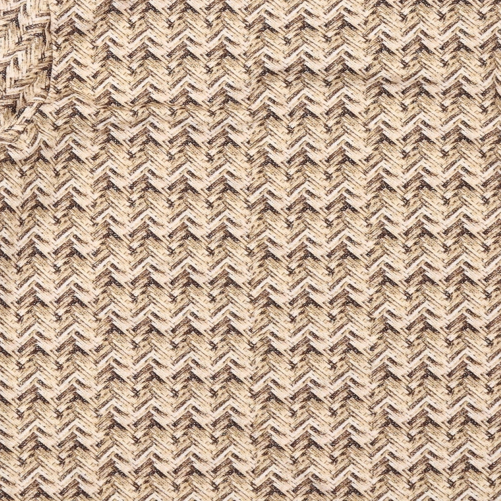 Uta Raasch Womens Beige Herringbone Viscose Basic T-Shirt Size 16 Cowl Neck