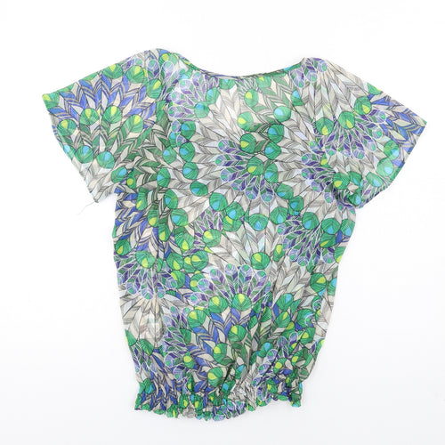 Wallis Womens Multicoloured Geometric Polyester Basic Blouse Size S Scoop Neck