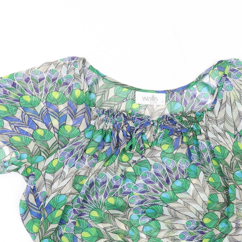 Wallis Womens Multicoloured Geometric Polyester Basic Blouse Size S Scoop Neck