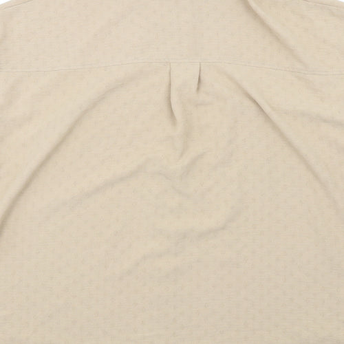 New Look Womens Beige Polyester Basic Button-Up Size 10 Collared