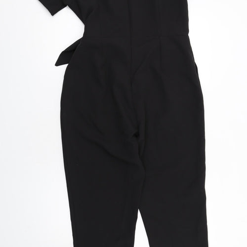 Oasis Womens Black Polyester Jumpsuit One-Piece Size 14 L30 in Zip