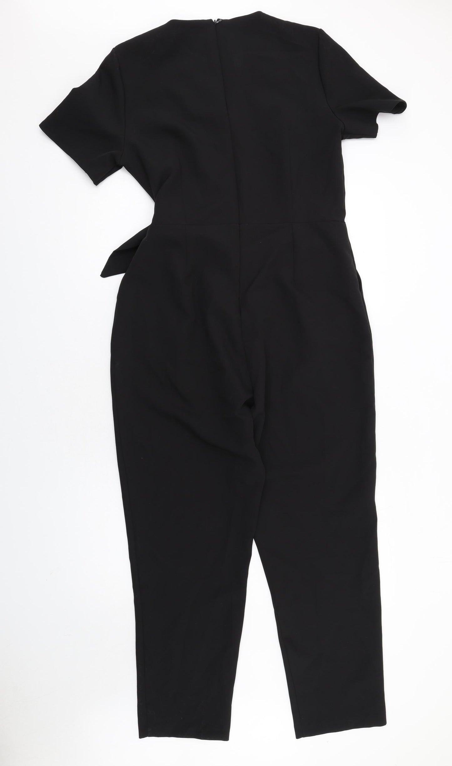Oasis Womens Black Polyester Jumpsuit One-Piece Size 14 L30 in Zip