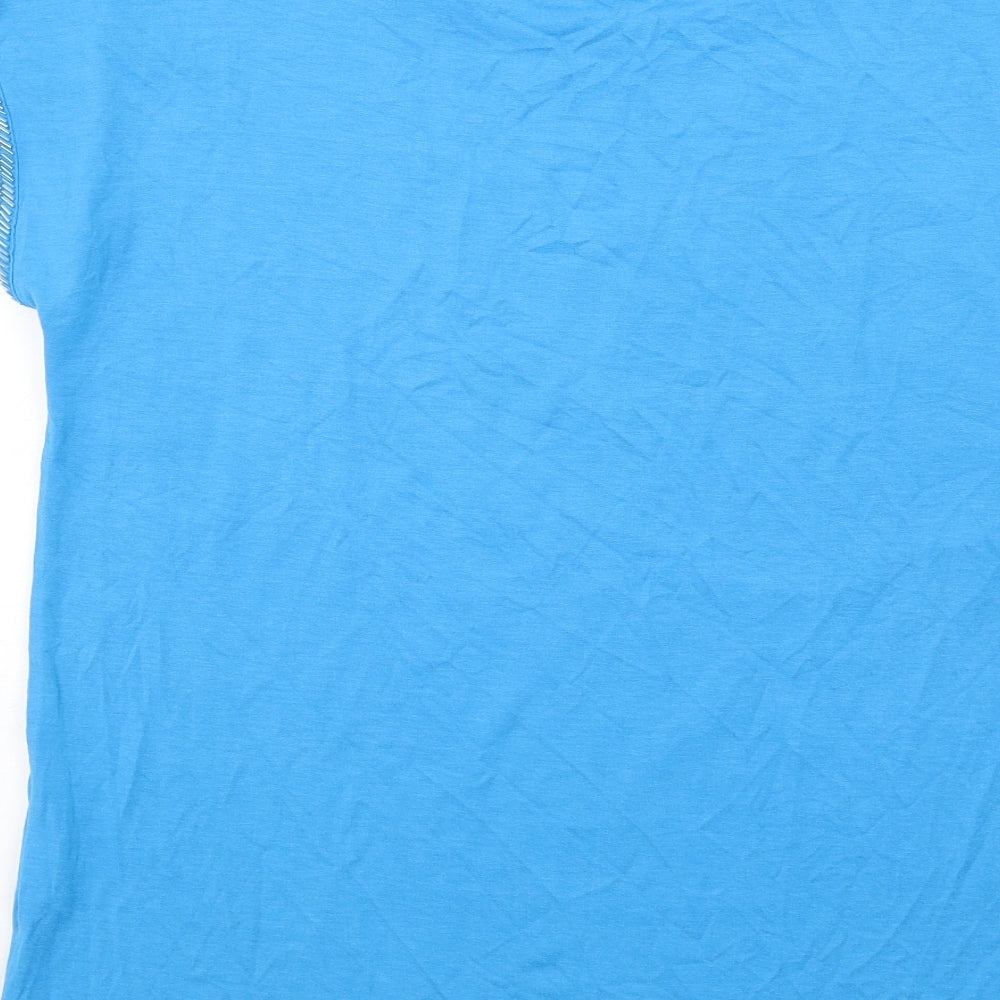 Ashley Brooke Womens Blue Polyester Basic T-Shirt Size 12 Round Neck - Beaded Trims