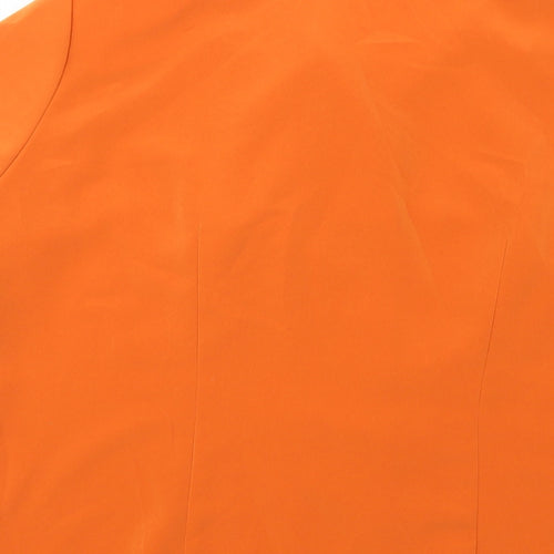 Jorli Womens Orange Polyester Basic Button-Up Size 18 Collared