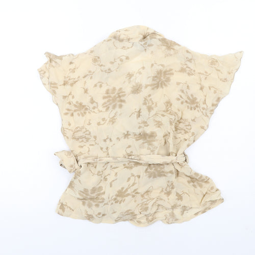 Jasper Conran Womens Beige Viscose Wrap Blouse Size 12 V-Neck