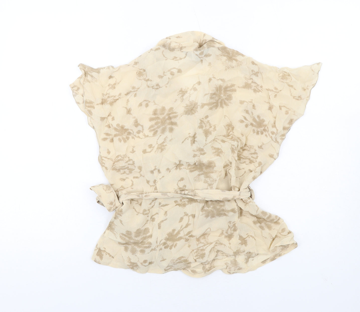 Jasper Conran Womens Beige Viscose Wrap Blouse Size 12 V-Neck