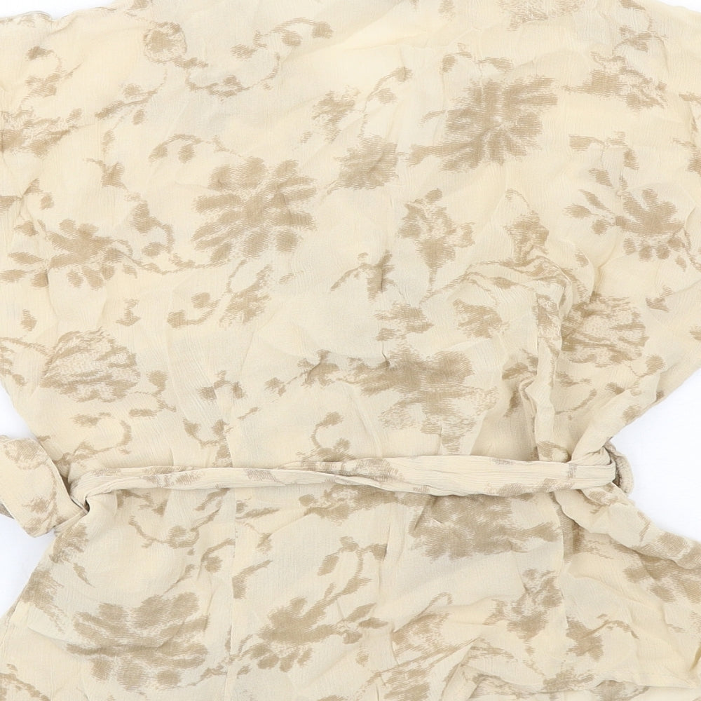 Jasper Conran Womens Beige Viscose Wrap Blouse Size 12 V-Neck