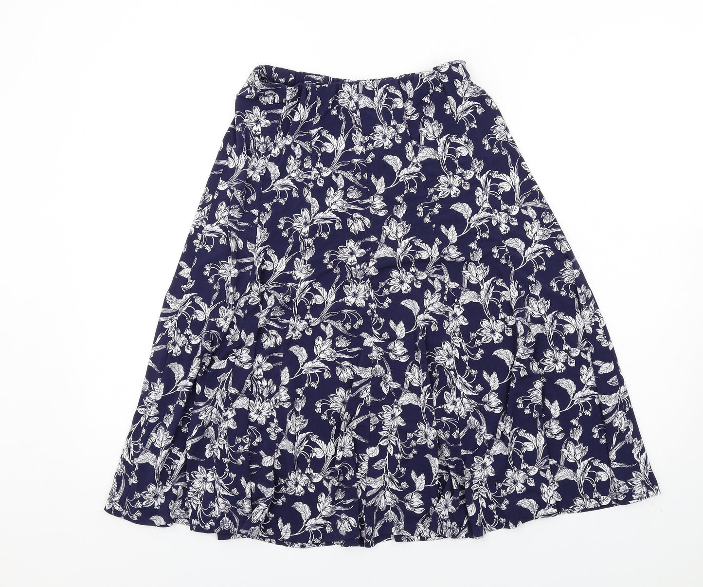 Julipa Womens Blue Floral Polyester A-Line Skirt Size 12