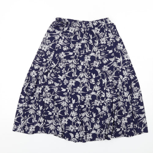 Julipa Womens Blue Floral Polyester A-Line Skirt Size 12