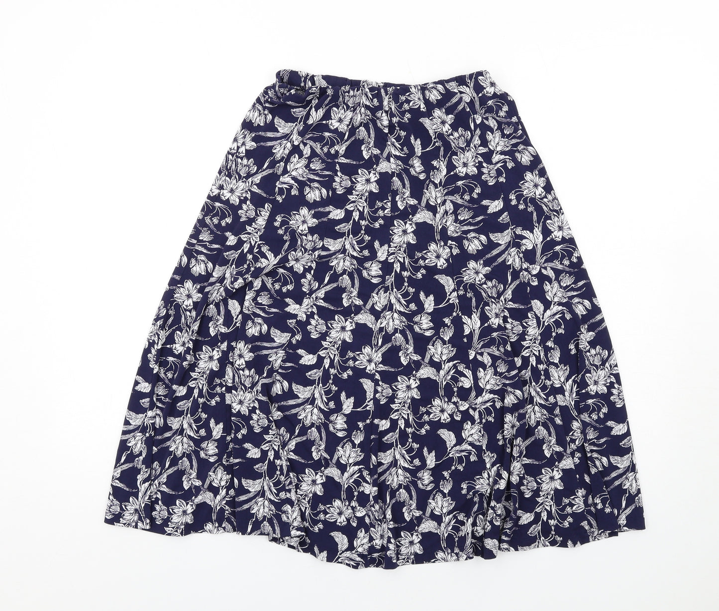 Julipa Womens Blue Floral Polyester A-Line Skirt Size 12