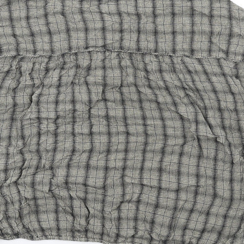 NEXT Womens Blue Plaid Viscose Basic T-Shirt Size 10 Round Neck