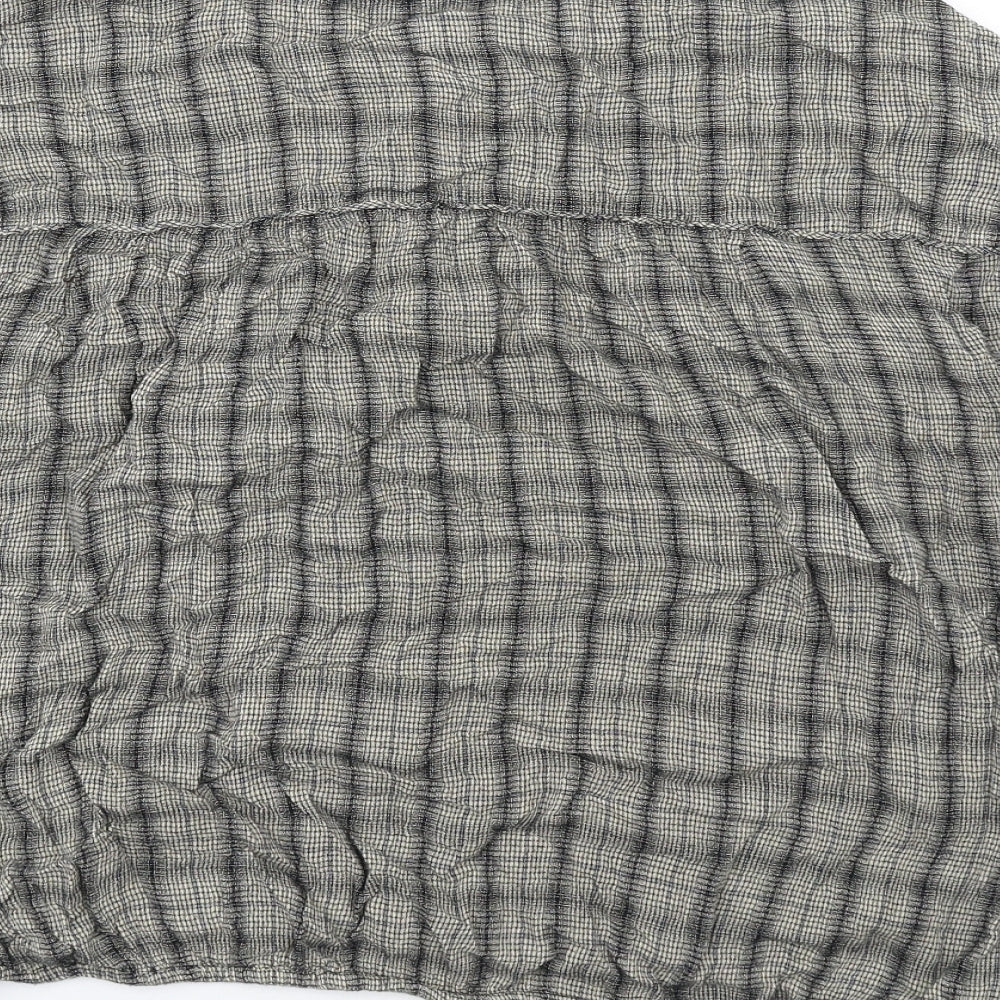 NEXT Womens Blue Plaid Viscose Basic T-Shirt Size 10 Round Neck