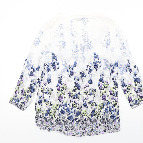 Per Una Womens Multicoloured Floral Viscose Basic Button-Up Size 16 V-Neck
