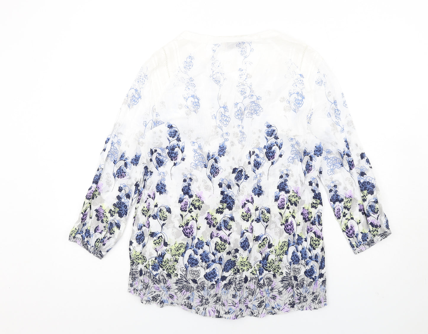 Per Una Womens Multicoloured Floral Viscose Basic Button-Up Size 16 V-Neck