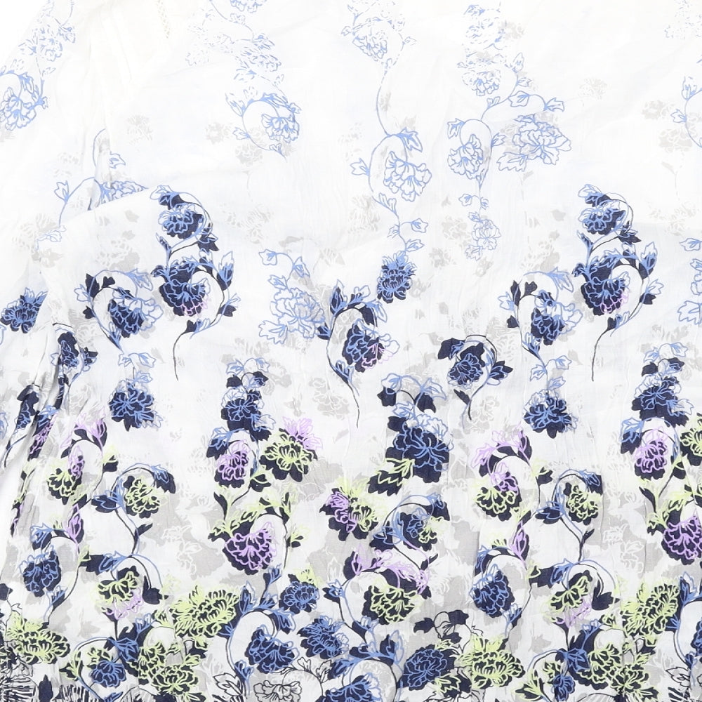 Per Una Womens Multicoloured Floral Viscose Basic Button-Up Size 16 V-Neck