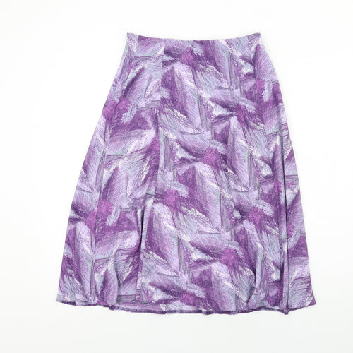 EWM Womens Purple Polyester A-Line Skirt Size 10