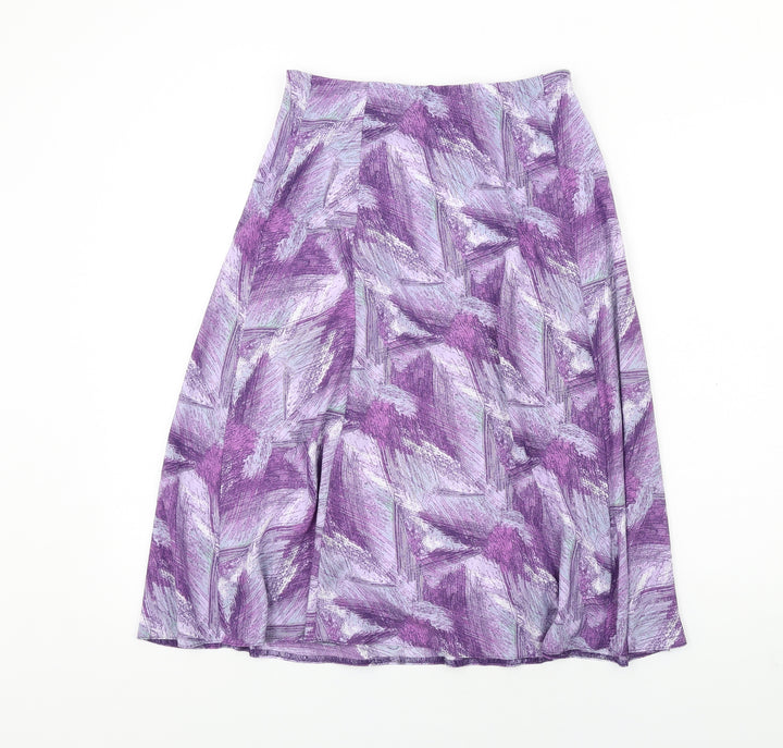 EWM Womens Purple Polyester A-Line Skirt Size 10